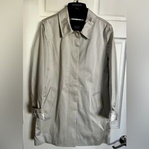 NWT Coach Sateen Walking Coat Signature Trench Stone Beige Size Small